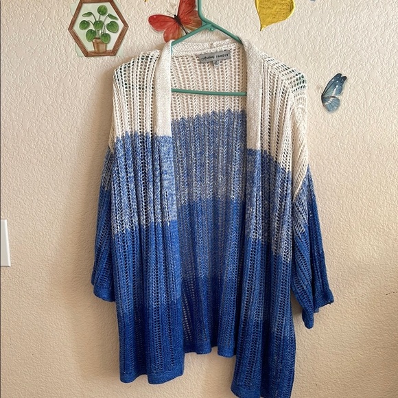 Cato Blue and White Gradient Cardigan Sweater - Picture 1 of 5